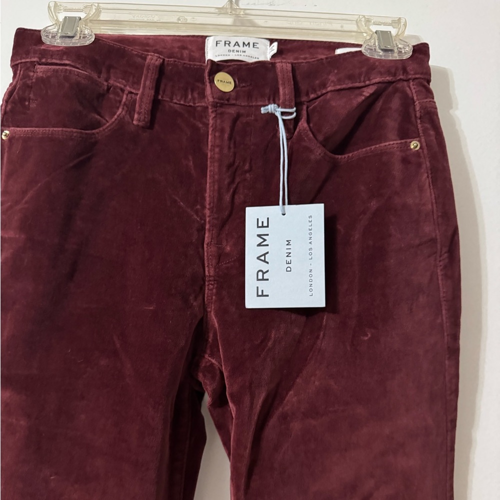 Frame denim  burgundy suede pants